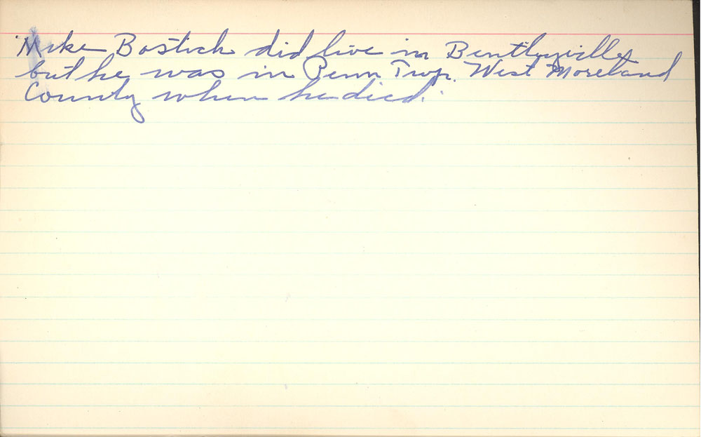 Mike Bostich burial card